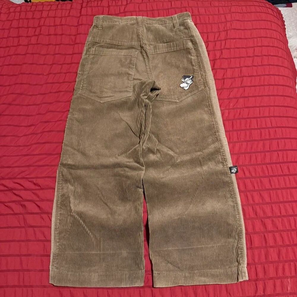 Very Rare vintage 90s JNCO Corduroy Green and Cream Zebras Lofty Fit Pants!